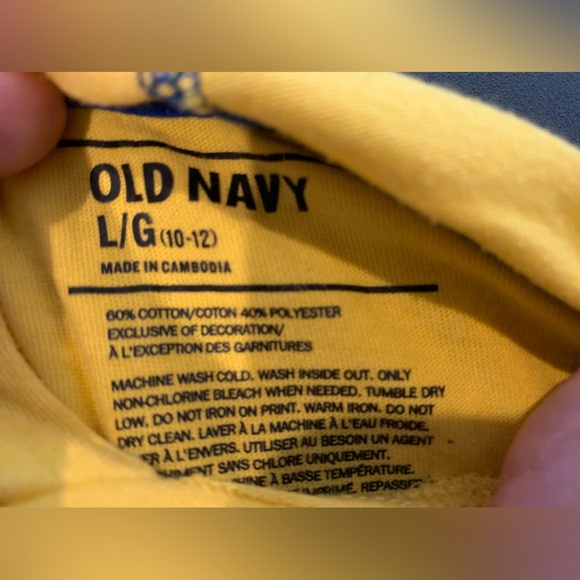 Old Navy Boys Size Large Yellow Long Sleeve With  Hood - Picture 4 of 5